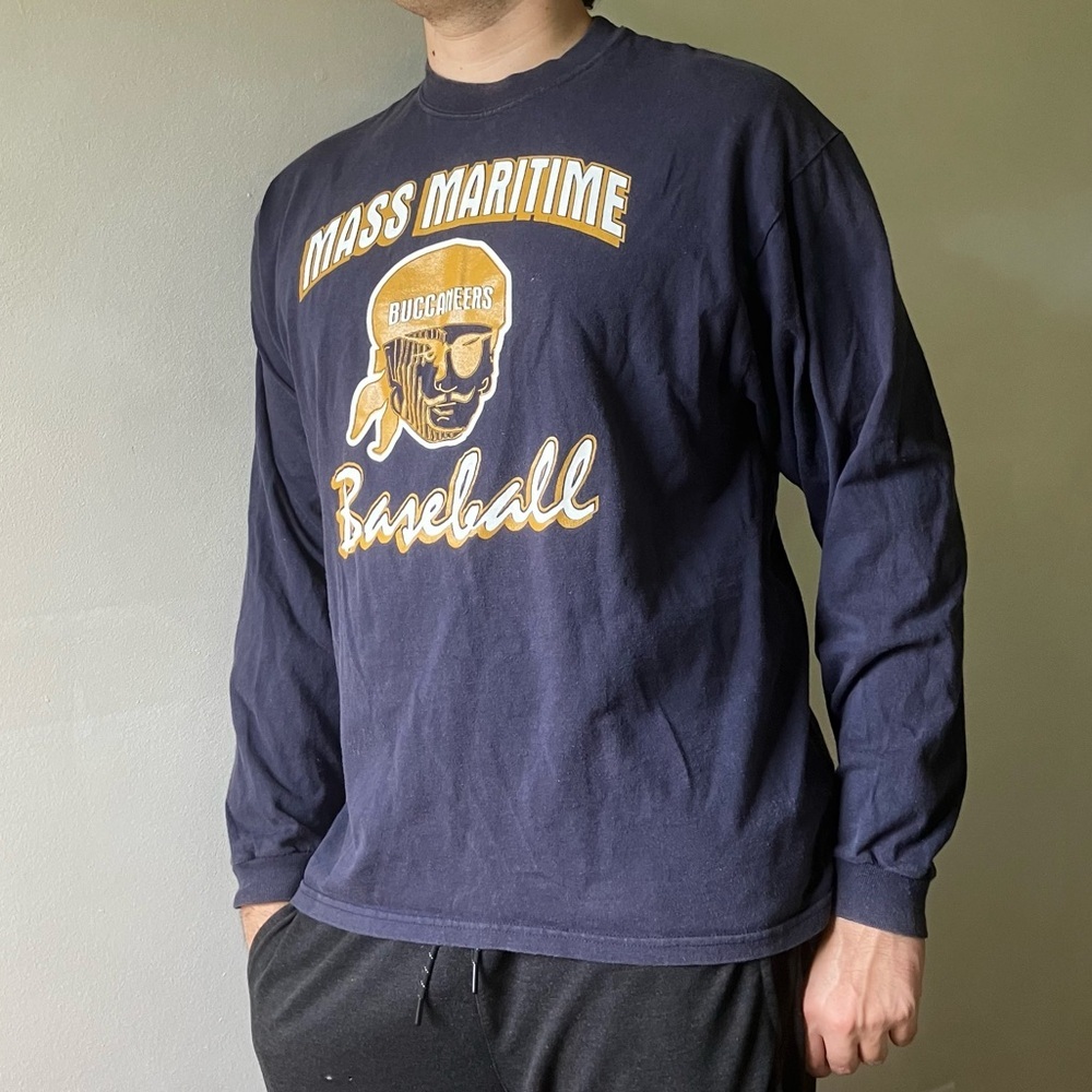 Mass Maritime Buccaneers College Baseball Vintage Long Sleeve Tee